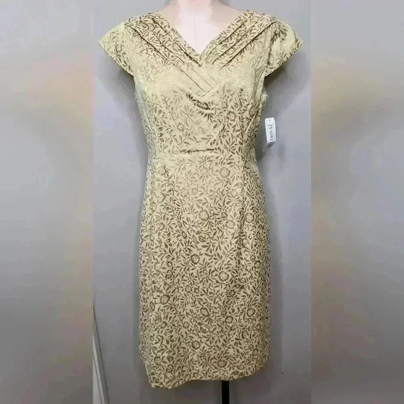 Pendleton Womens Gold Cream NWT New Dress Size 8 Retail $240 - Picture 1 of 11